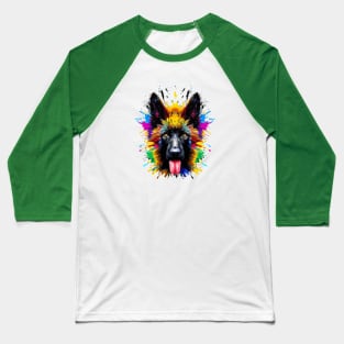 Cute Belgian Shepherd Dog Color Supernova Artwork Baseball T-Shirt